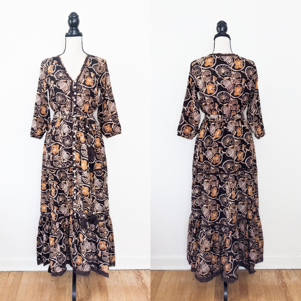 NWT Kopal Handmade Razy Floral Maxi Dress, Size Large